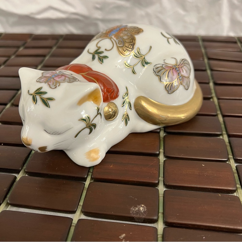 Porcelain Kitty Cat Figurine Andrea by Sedak Japan Collectible VTG 5”
